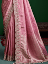 Baby Pink Banarasi Tissue Silk Saree