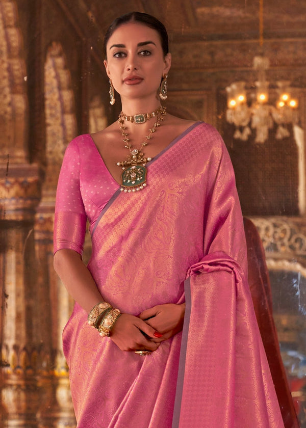 Baby Pink Kanjivaram Silk Saree