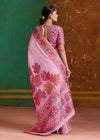 Baby Pink Kashmiri Kani Jamawar Cotton Saree