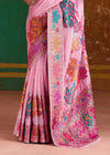 Baby Pink Kashmiri Kani Jamawar Cotton Saree