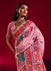 Baby Pink Kashmiri Pashmina Silk Saree
