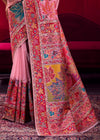 Baby Pink Kashmiri Pashmina Silk Saree