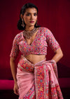 Baby Pink Kashmiri Pashmina Silk Saree