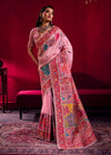 Baby Pink Kashmiri Pashmina Silk Saree