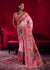 Baby Pink Kashmiri Pashmina Silk Saree