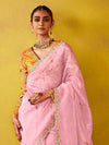 Baby Pink Organza Saree