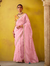 Baby Pink Organza Saree