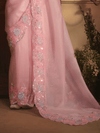 Baby Pink Organza Silk Saree