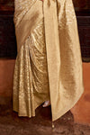 Banarasi Saree in Champagne Gold with Gold Zari Work