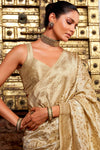 Banarasi Saree in Champagne Gold with Gold Zari Work