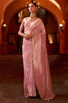 Banarasi Saree in Dusty Rose Pink with Gold Zari Work