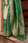 Banarasi Saree in Emerald Green with Gold Zari Work