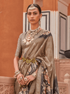 Beige Banarasi Dola Silk Saree