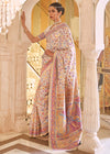 Beige Banarasi Kashmiri Jamawar Silk Saree