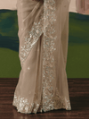 Beige Organza Silk Saree