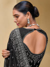 Black Banarasi Silk Saree With Grand Embroidery