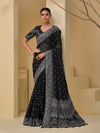 Black Banarasi Silk Saree With Grand Embroidery