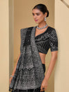 Black Banarasi Silk Saree With Grand Embroidery