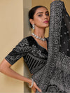 Black Banarasi Silk Saree With Grand Embroidery