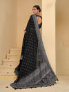 Black Banarasi Silk Saree With Grand Embroidery