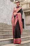 Black Banarasi Soft Silk Saree