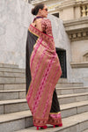 Black Banarasi Soft Silk Saree