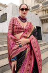 Black Banarasi Soft Silk Saree