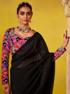 Black Georgette Designer Saree