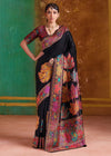 Black Kashmiri Kani Jamawar Cotton Saree