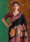 Black Kashmiri Kani Jamawar Cotton Saree