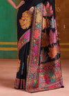 Black Kashmiri Kani Jamawar Cotton Saree