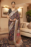 Black Kashmiri Pashmina Saree