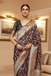 Black Kashmiri Pashmina Saree