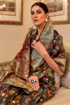 Black Kashmiri Pashmina Saree