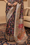 Black Kashmiri Pashmina Saree