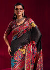 Black Kashmiri Pashmina Silk Saree