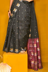 Black Tussar Silk Saree