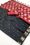 Black Tussar Silk Saree