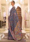 Blue Banarasi Kashmiri Jamawar Silk Saree