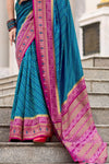 Blue Banarasi Soft Silk Saree