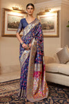 Blue Kashmiri Pashmina Saree