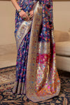 Blue Kashmiri Pashmina Saree