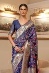 Blue Kashmiri Pashmina Saree