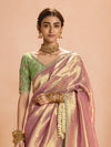 Blush Pink Banarasi Bridal Tissue Silk Saree