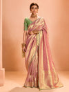 Blush Pink Banarasi Bridal Tissue Silk Saree