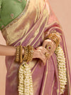 Blush Pink Banarasi Bridal Tissue Silk Saree