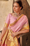 Blush Pink Banarasi Soft Silk Saree