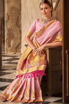 Blush Pink Banarasi Soft Silk Saree