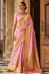 Blush Pink Banarasi Soft Silk Saree