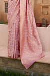 Blush Pink Woven Banarasi Saree